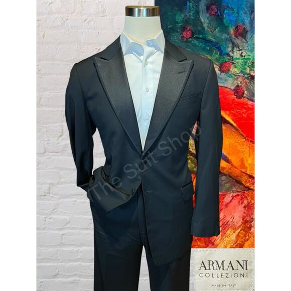 Armani Collezioni Other - Armani Collezioni 44L 38x31 Black Tuxedo Designer 2-Piece Suit Set Tux